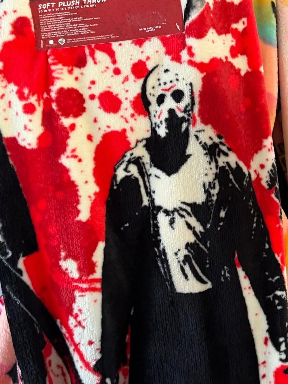 Jason Friday the 13th Red and Black Soft Plush Throw Blanket